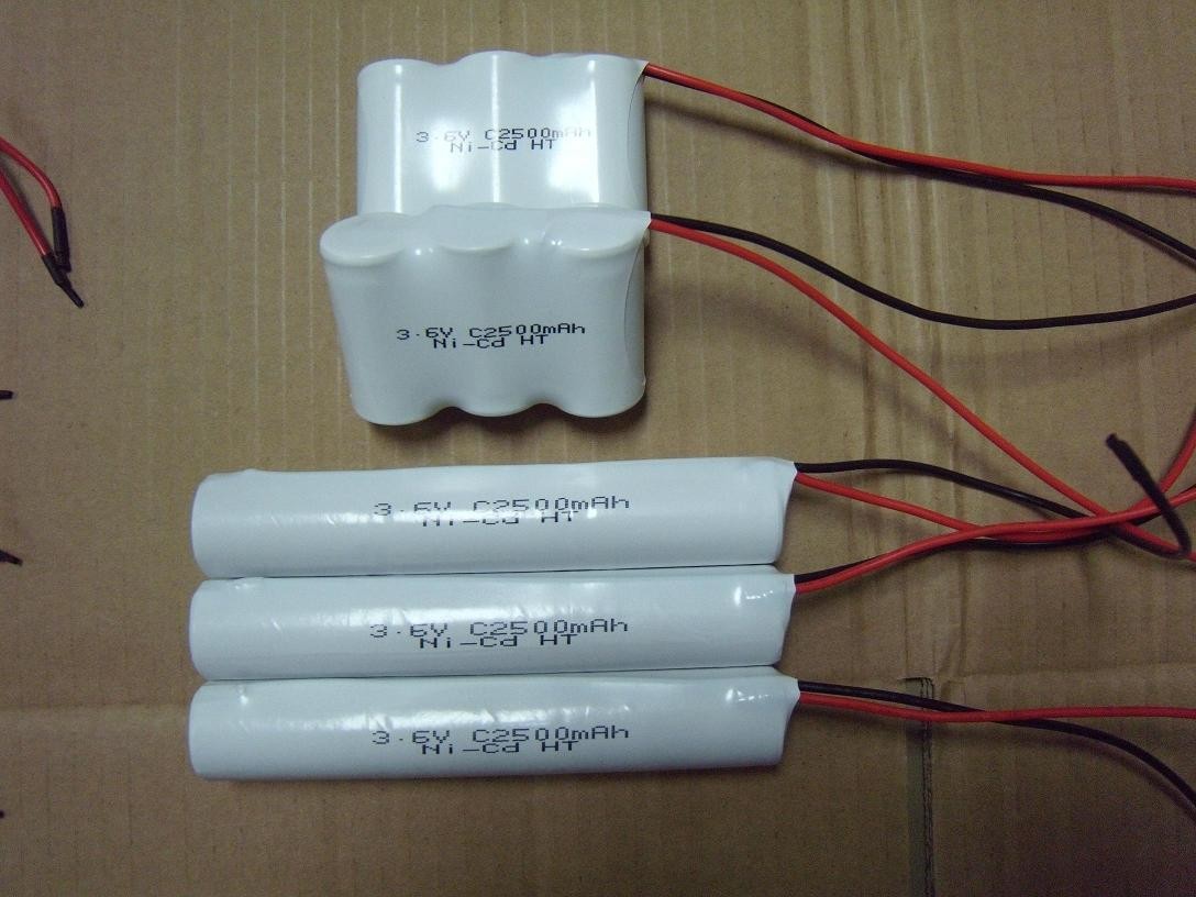 3.6Volt Nicd Battery Packs C2500MAH For Emergency Fixture , Outdoor
