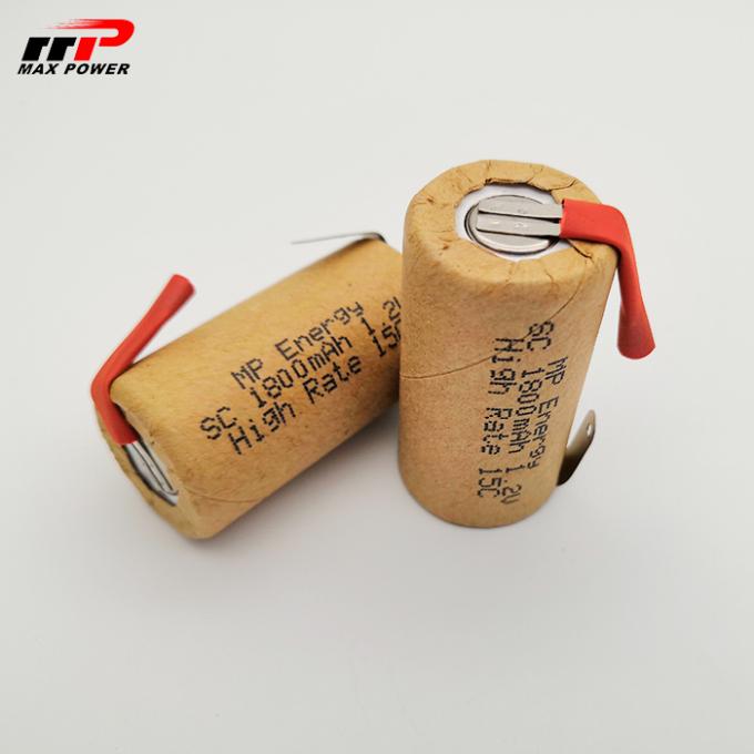 High Power Nicad Sub C NiCd Rechargeable Batteries 1.2V 1800mAh