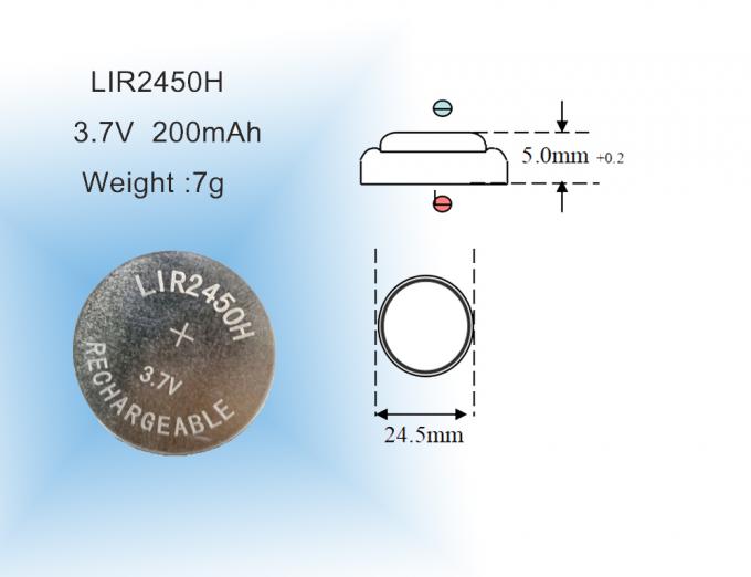 3.6V 200mAh LIR2477 Rechargeable Button Battery Lithium Cell Coin