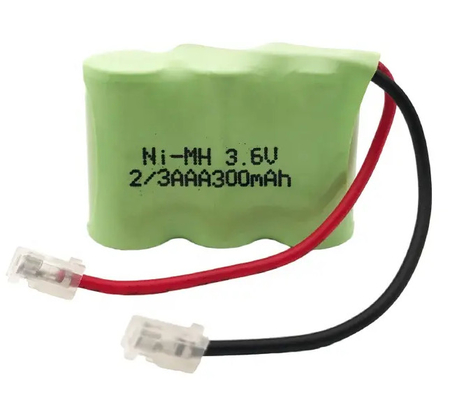 Rechargeable 3.6V 300mAh Ni Mh Battery Packs 500Cycles 2AAA 3AAA Size