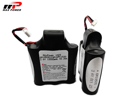 Car Tracker Use 3.6V 12.3Ah ER18505 Plus HPC1520 Lisocl2 Primary Lithium Ion Battery 10 Years Shelf Life