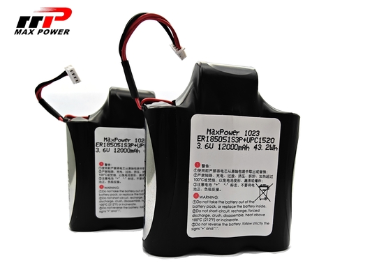 Car Tracker Use 3.6V 12.3Ah ER18505 Plus HPC1520 Lisocl2 Primary Lithium Ion Battery 10 Years Shelf Life
