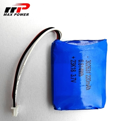 PC302631 220mAh 3.7V Lithium Polymer Battery For Vehicle GPS Device KC Certified