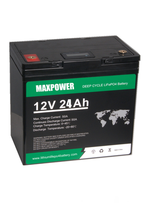 Deep Cycle 12v 24ah Lifepo4 Battery Pack 12.8V Lithium Batteries 24Ah Lead Acid Replacement Lithium