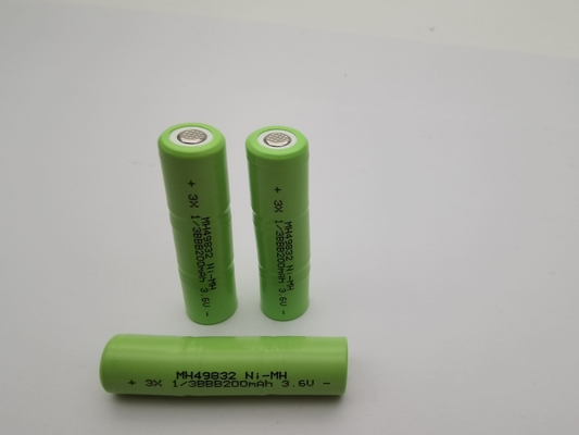UL 3.6V 200mAh NIMH Rechargeable Batteries 1/3BBB custom nimh battery pack ready to use nimh batteries long cycle life