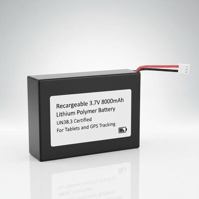 Rechargeable 3.7V 8000mAh Lithium Polymer Battery UN38.3 Certified for Tablets and GPS Tracking