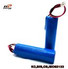 Blue Rechargeable Li Ion Battery Pack INR18650 3.7V 2500mAh 1000 Times Cycle Life