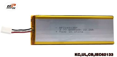 Medical Device Li Polymer Battery 6000mah 3.7V 7249135P With KC CB UL Approval