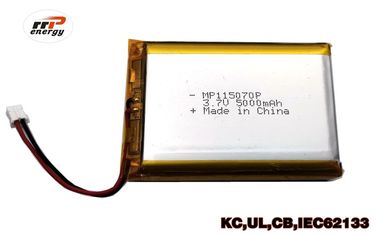 Long Life Cycles High Capacity Power Bank Lithium Polymer Battery 115070P 5000mAh 3.7V UL KC CB IEC62133