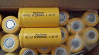 SC Size 1.2V NICD Rechargeable Batteries 2000mAh For Lighting