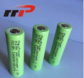 High Drain Rechargeable NIMH Batteries Flat Top 1.2V High Teerature