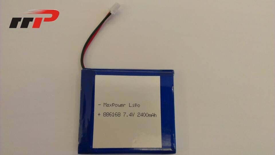 7.4V 886168 2400mAh Lithium Polymer Battery Packs KC IEC62133 EN62133