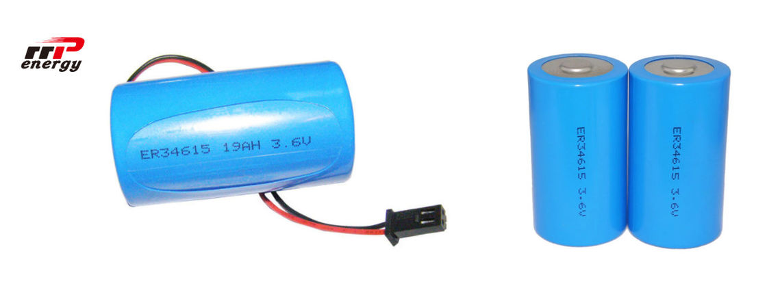 ER34615 3.6V 19Ah Lisocl2 Primary Lithium Ion Battery D Size 10 Years Shelf Life