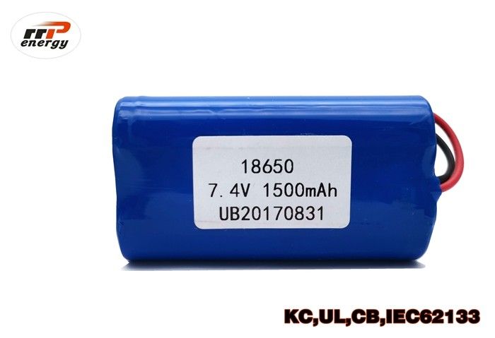 7.4V 1500mAh Rechargeable Li Ion Battery Pack INR18650 With UL KC CB PSE Approval