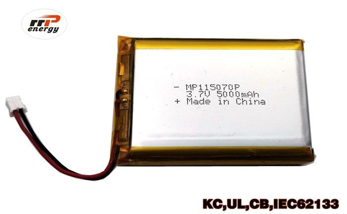 Long Life Cycles High Capacity Power Bank Lithium Polymer Battery 115070P 5000mAh 3.7V UL KC CB IEC62133