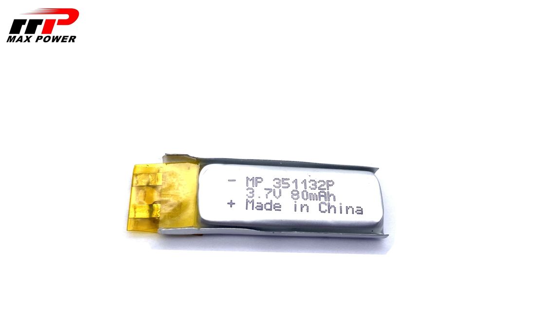 Ultra Small High Power Lithium Polymer Battery MP351132 80mAh 3.7V Frequency Generator Inverter