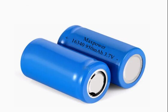 16340 3.7V 800mah 950mAh 1000mAh lithium ion batteries CR123A Flashlight Fans Cylindrical li-ion battery