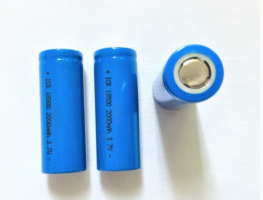 INR18500 Lithium Ion Battery 2000mAh High Capacity 3.7V Rechargeable Li-ion Battery
